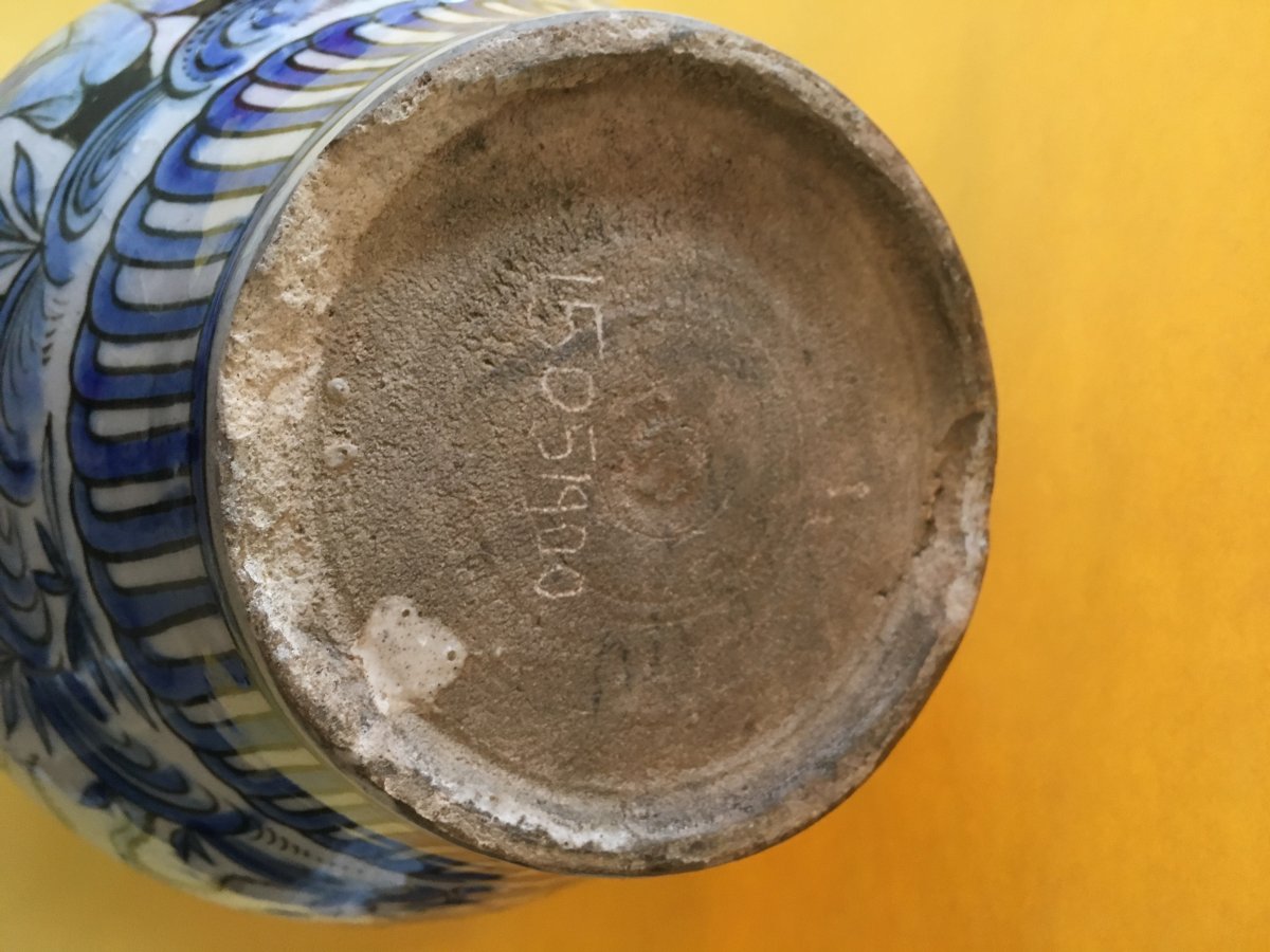 Qadjar Ceramic Vase Dated At The Base-photo-1