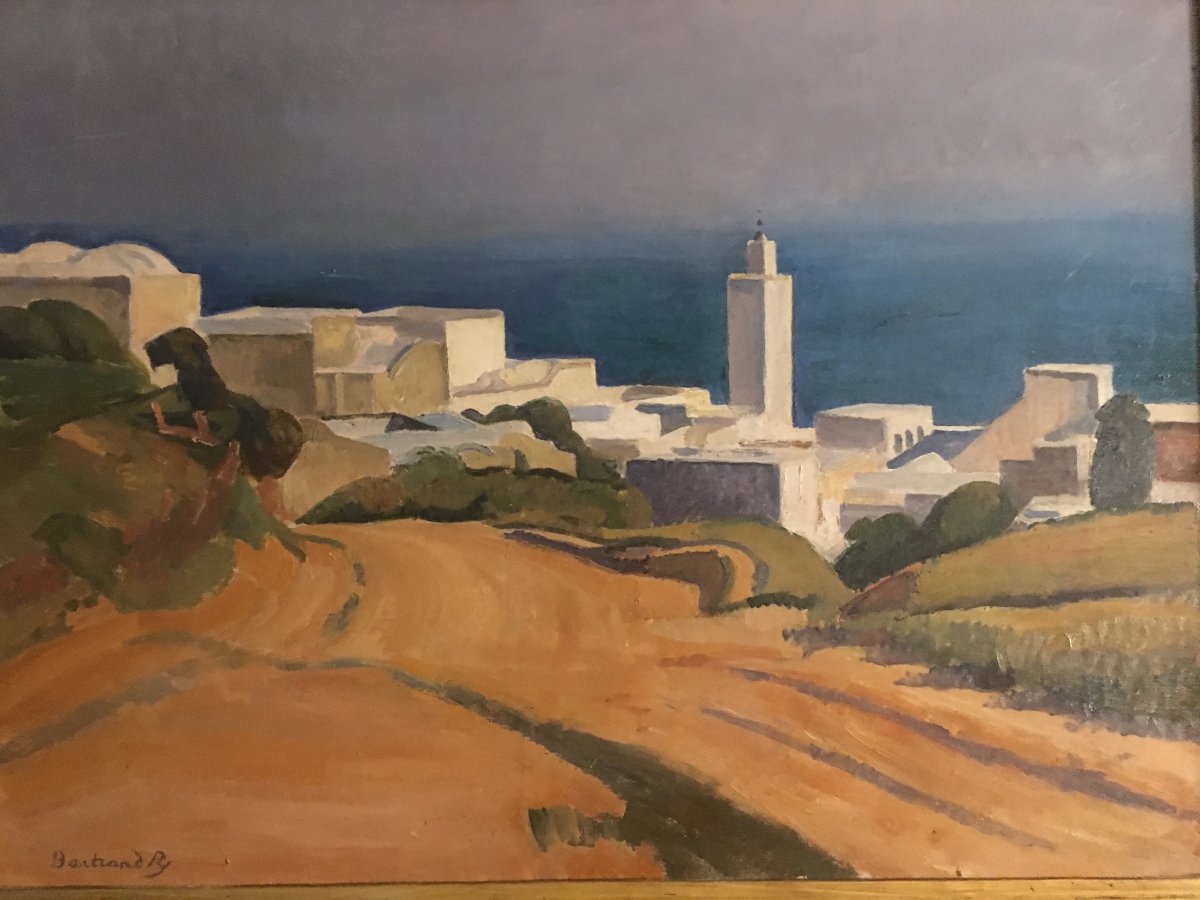 Bertrand PY "Vue de Sidi Bou Said" Huile sur Toile