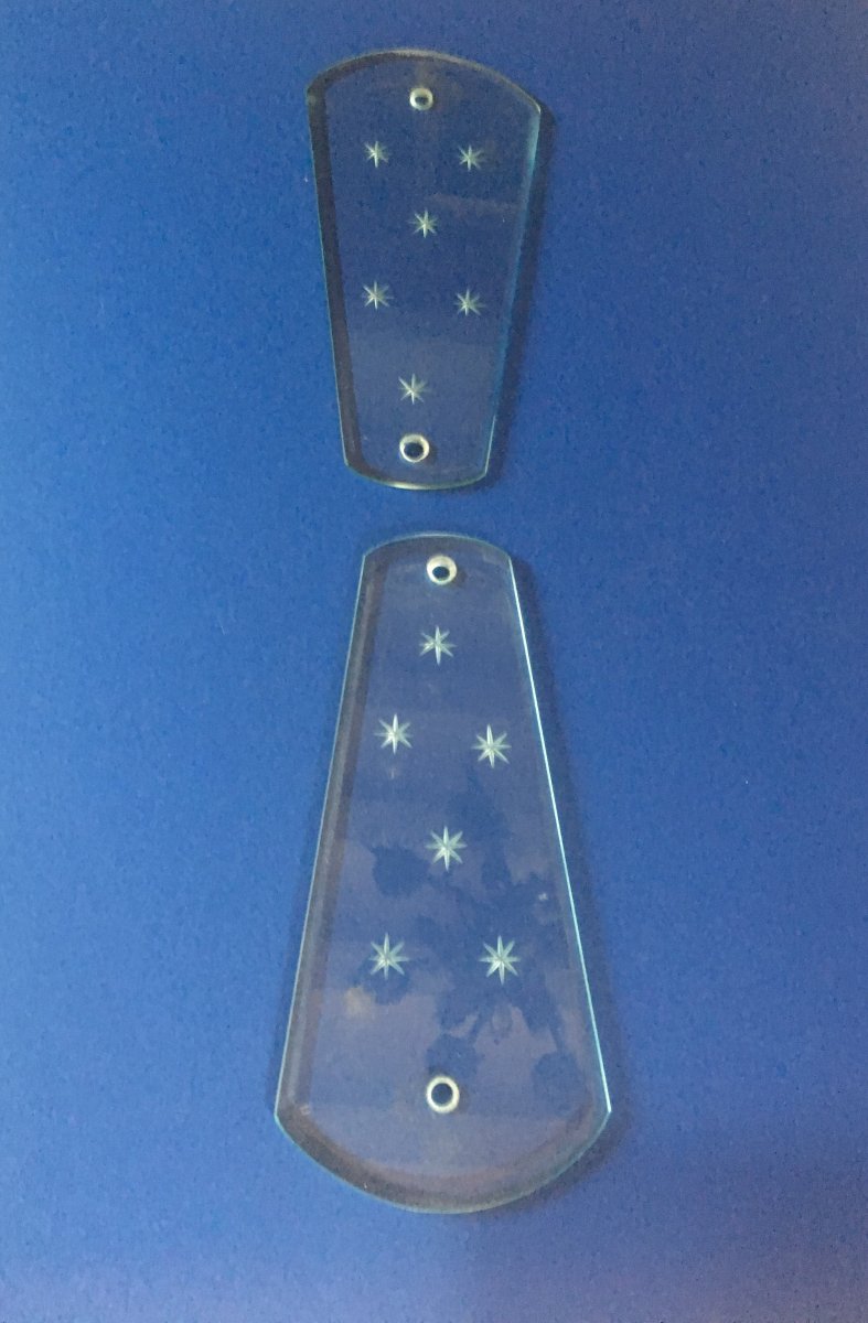 1940 Work Cleanliness Plate In Etched Glass With Stars-photo-2