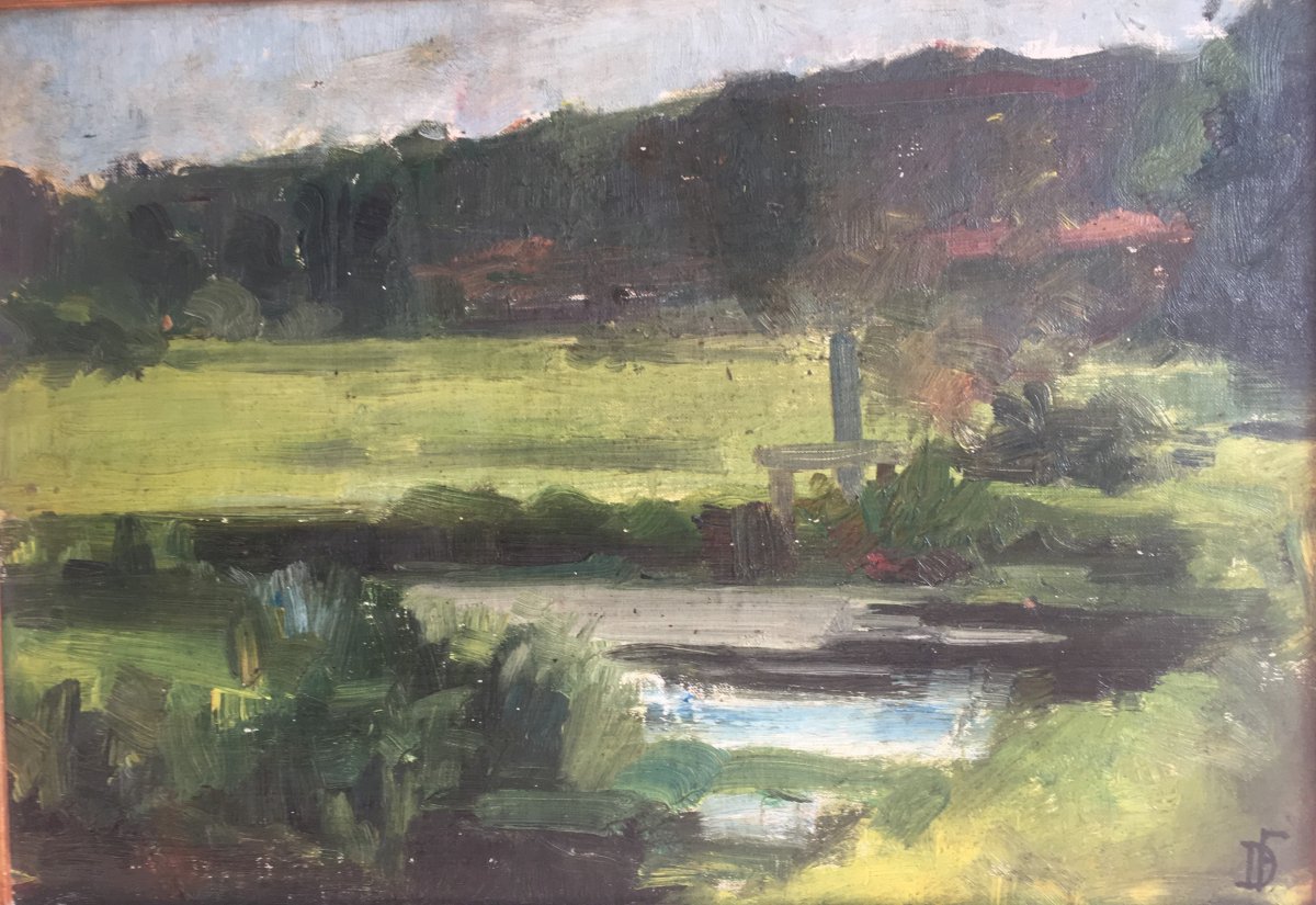 François Decorchemont Oil On Panel Landscape Of The Conche Valley 1903