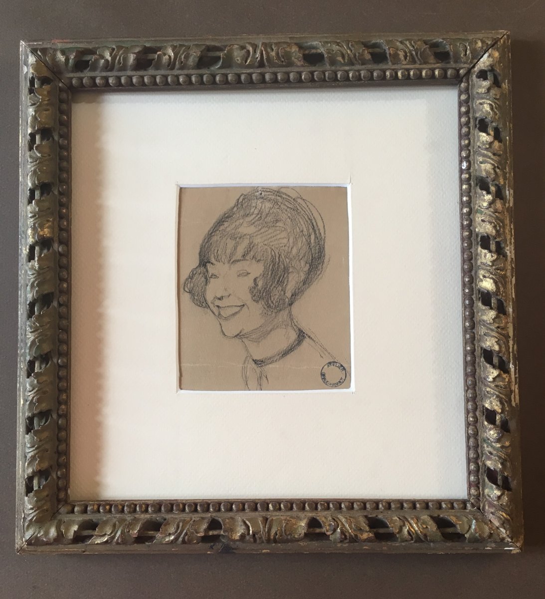 Drawing By Jean- Gabriel Domergue Portrait Of The Artist Yvonne  Giraud-hanriot (1898-    )-photo-2