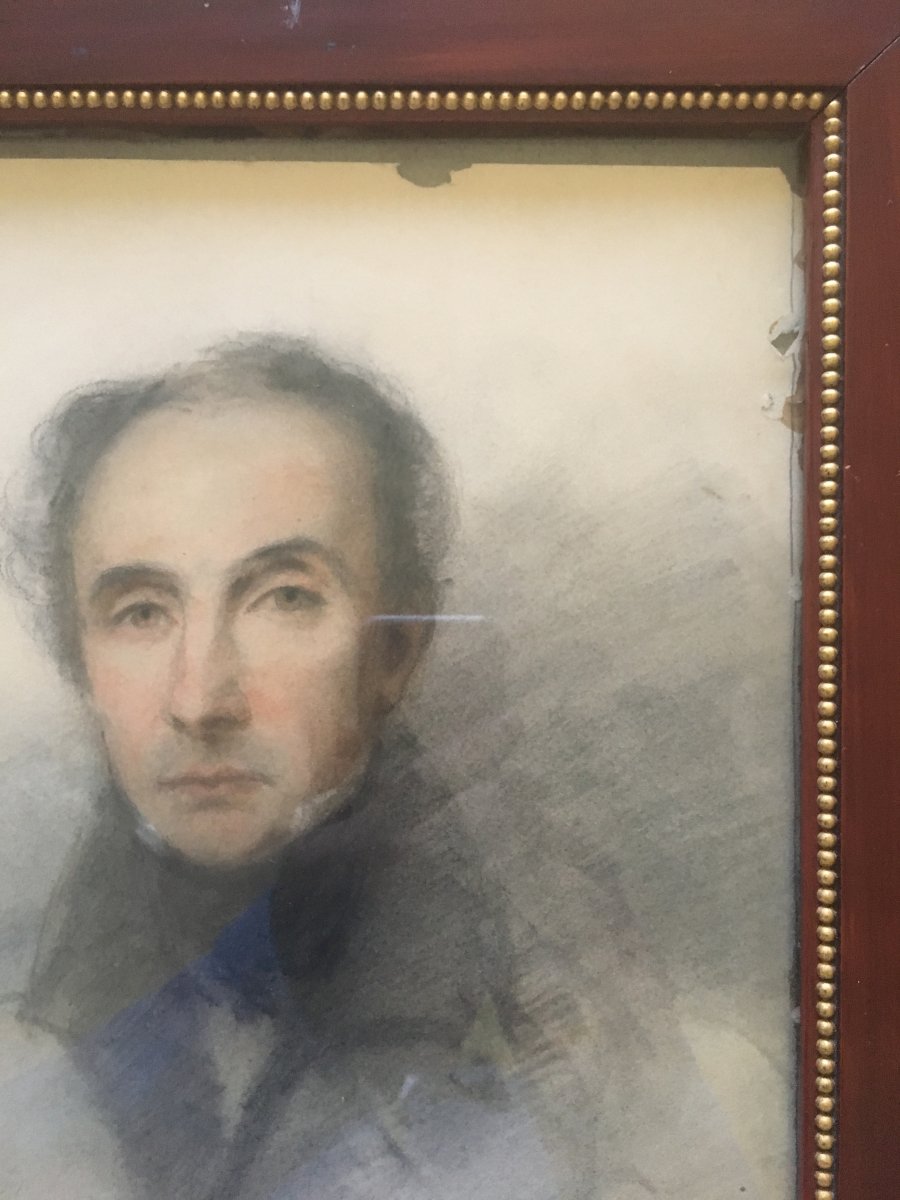 Portrait Du Général Don Miguel De Alava , Pastel Monogrammé.-photo-1