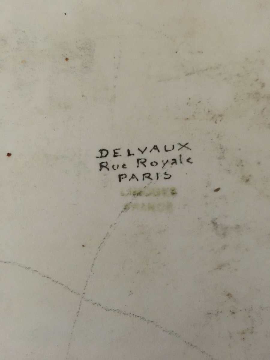 Golden Porcelain Tray Signed Delvaux Paris (1920-1930)-photo-2