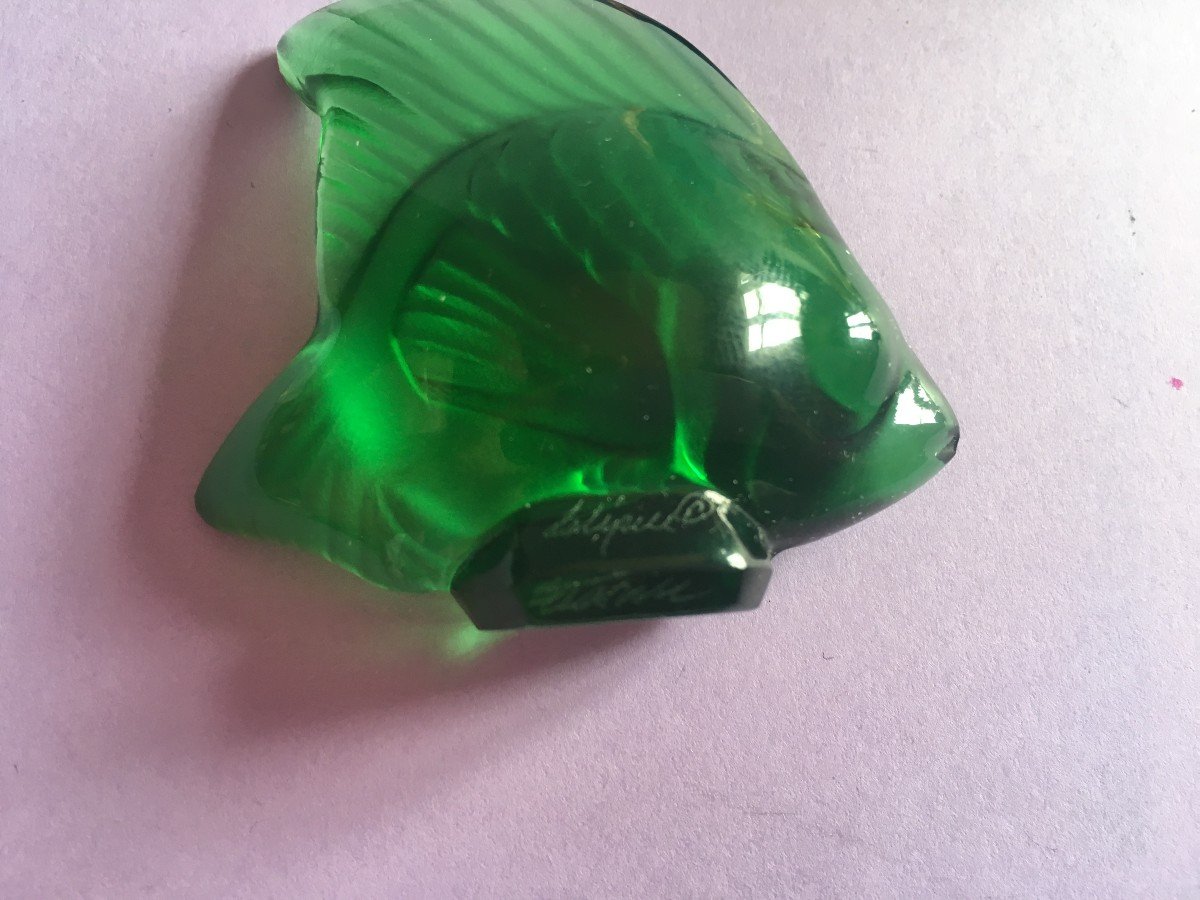 Series Of 6 Fishs Of Different Colors Signed Lalique France - Model Created In 1913.-photo-1