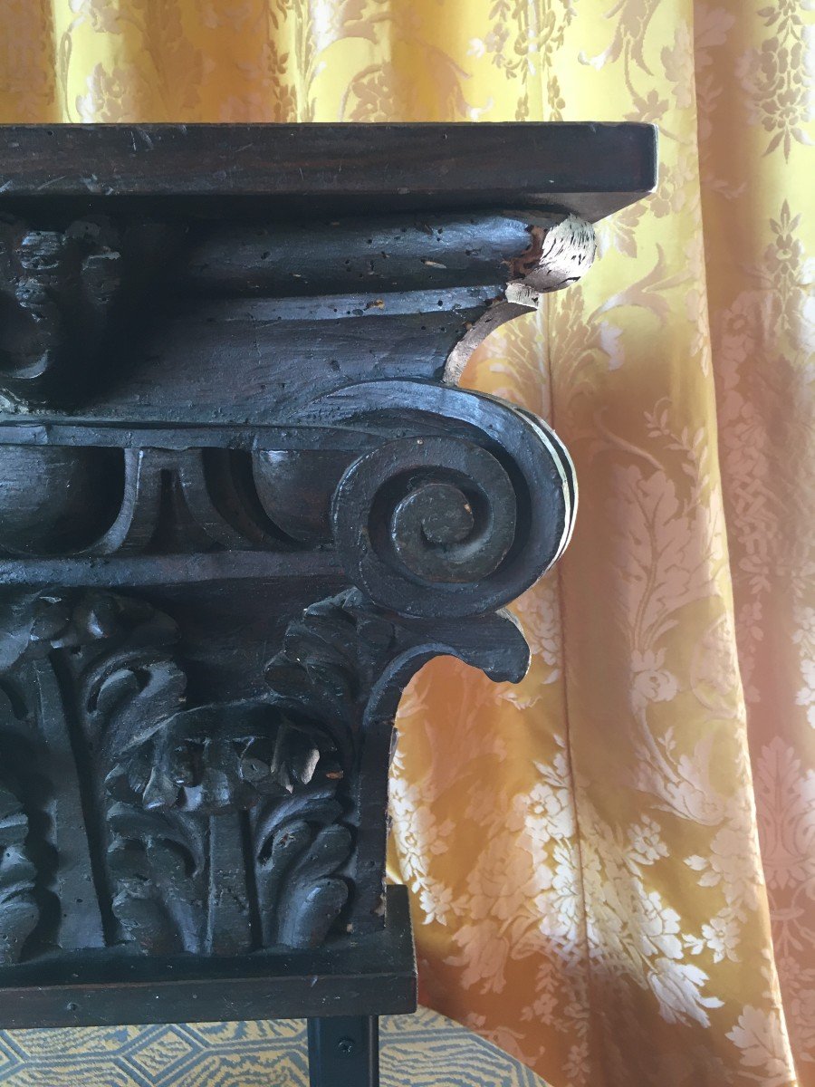 Corinthian Capital In Wood End XVII - XVIII Century-photo-4