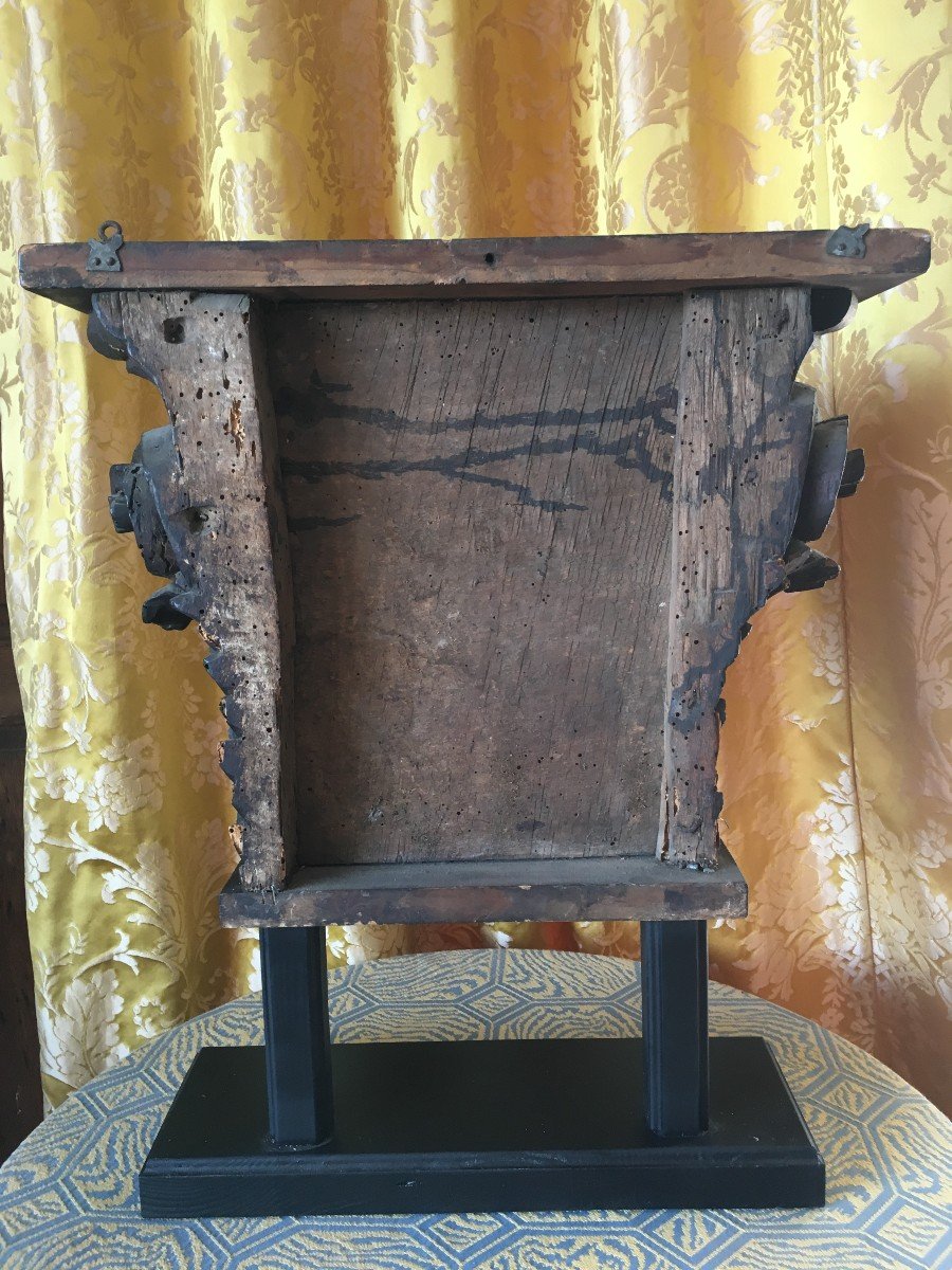 Corinthian Capital In Wood End XVII - XVIII Century-photo-1