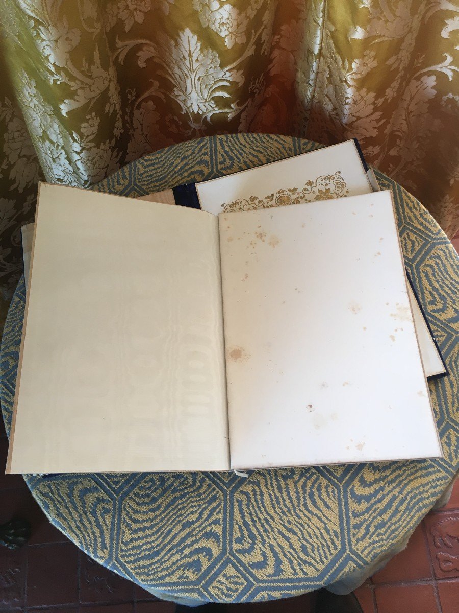 Etui à Courrier En Velour Bleu  Et Garniture Bois Napoléon III-photo-4
