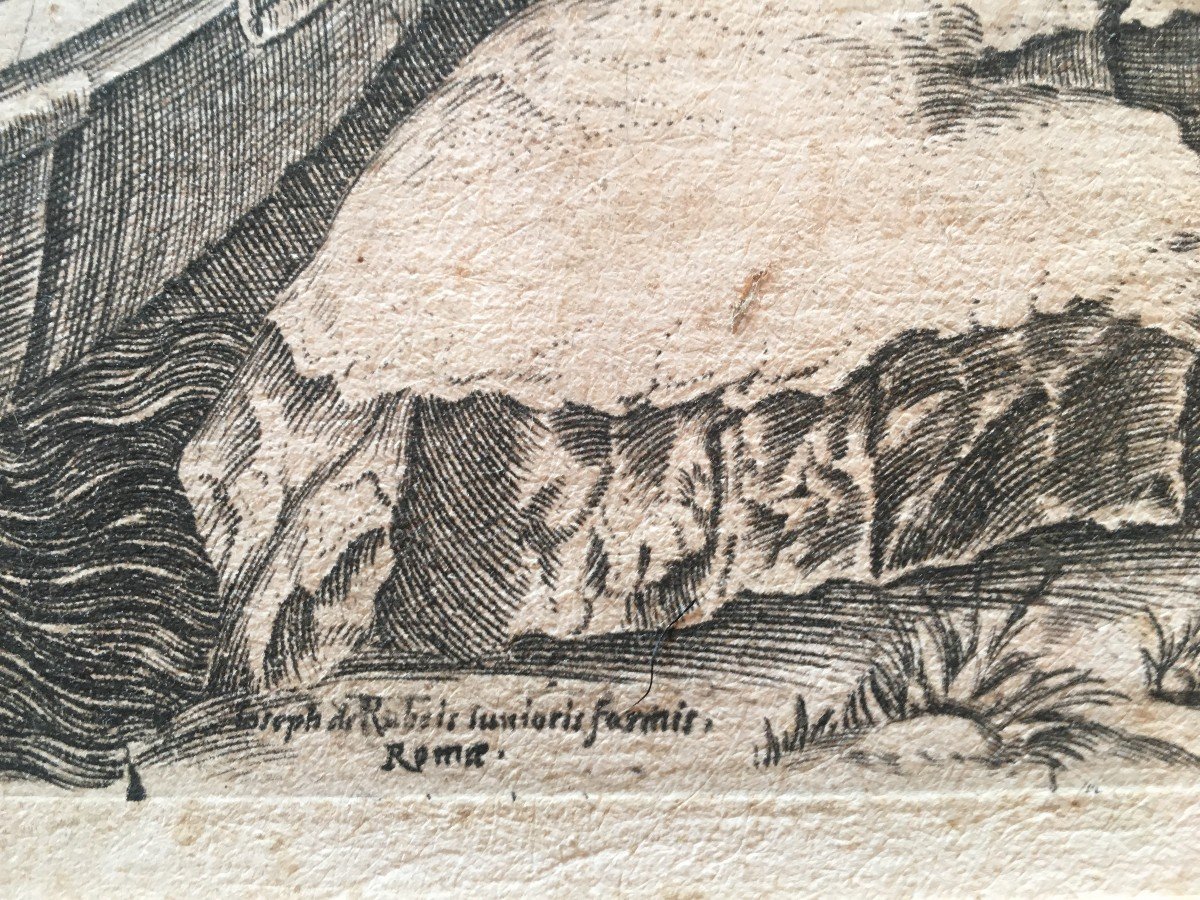 Eau-forte  "L'Enlèvement d'Hélène" d'après Raphael - graveur Marcantonio Raimondi XVI iéme . -photo-3
