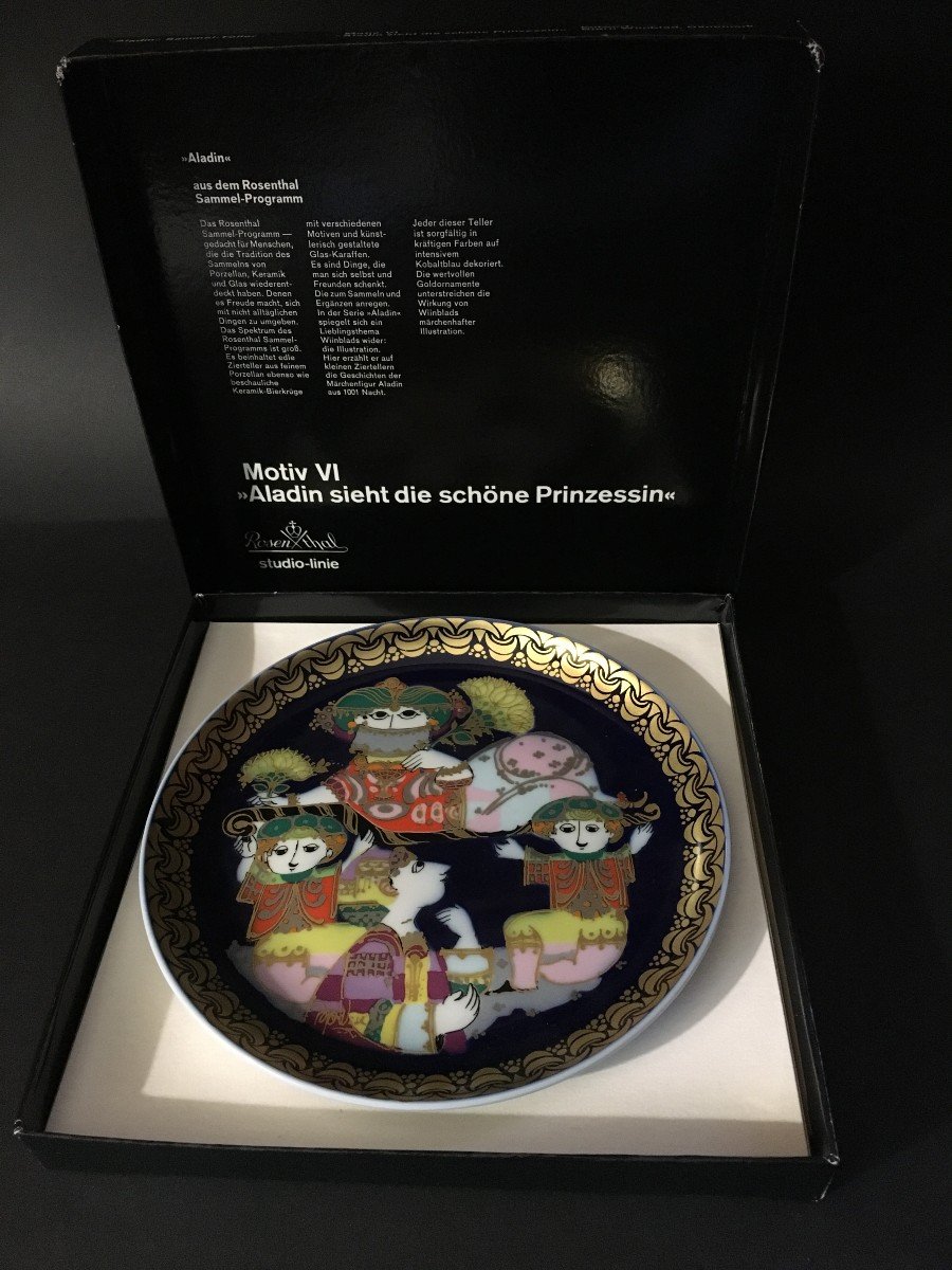 Complete Series Of 12 Presentation Plates Aladin Design Bjorn Wiinblad-photo-1