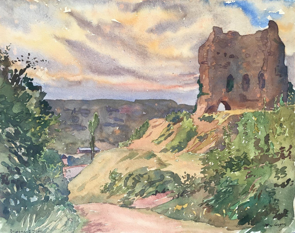 André Debergue 4 Watercolors On Canson; Normandy Serie. Signed Dated And Located.-photo-2