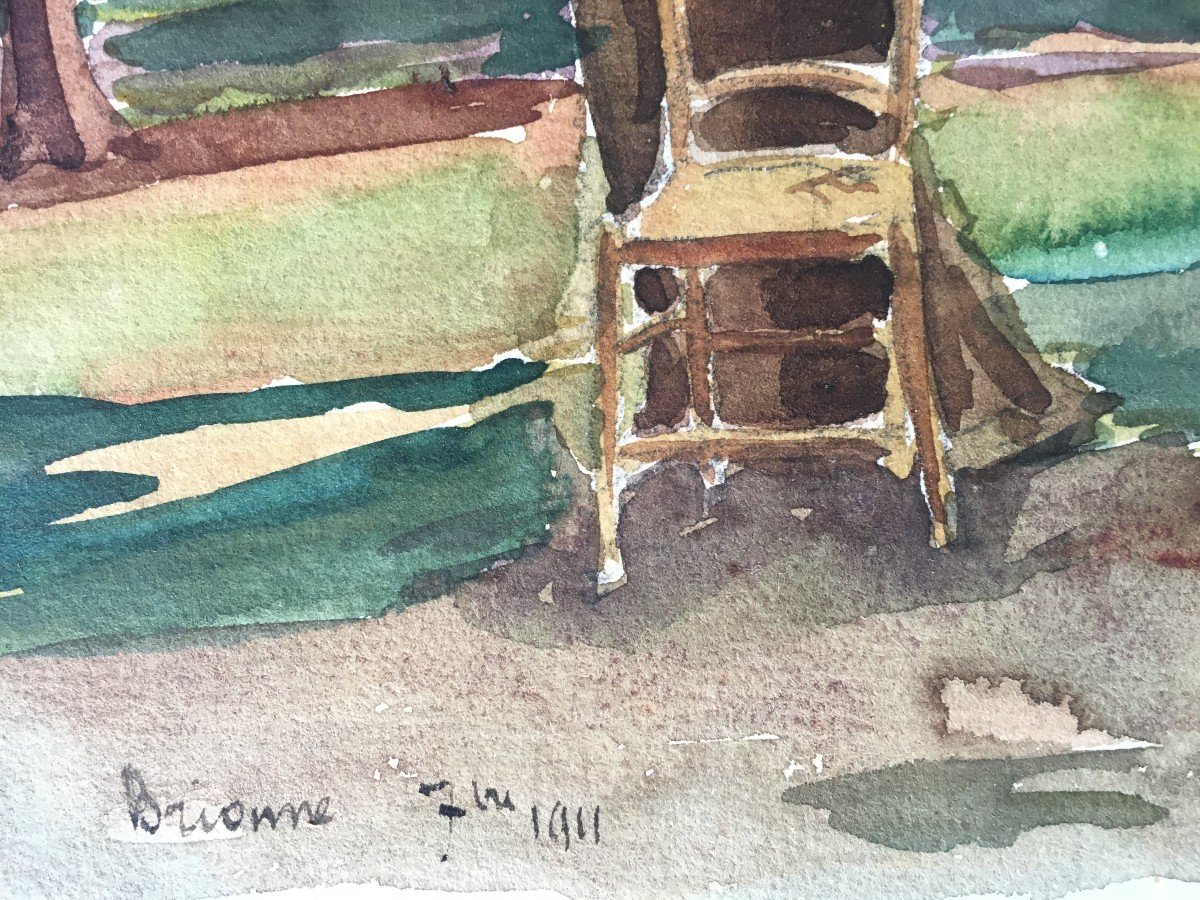 André Debergue 4 Watercolors On Canson; Normandy Serie. Signed Dated And Located.-photo-3