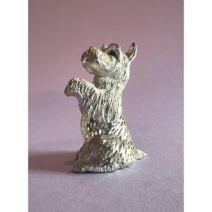 Scottish Terrier Dog "looking Beautiful" Silver Light Series Collection Signed Christofle.