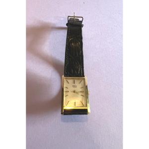 Ebel Extra Flat Watch In Gold, Rectangular Dial 1960