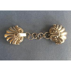 Boucles pour cape en argent période XIX iéme siécle.