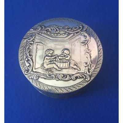 Round Box In Sterling Silver - German Work