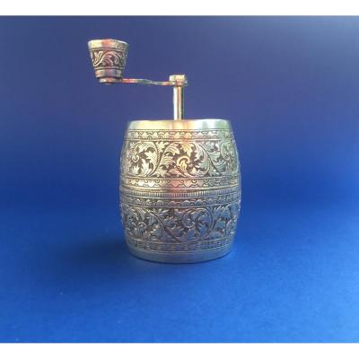 Pepper Mill Shaped Silver Barrel.