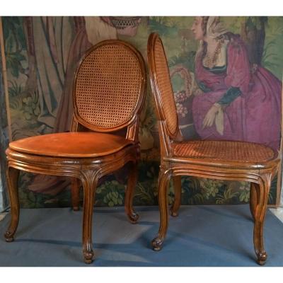 Paire De Chaises De Musiciens D’époque Louis XV, Par Michel Gourdin