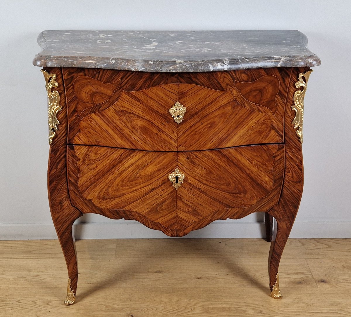 A Louis XV Commode Ormolu-mounted Kingwood, Tulipwood - Marquetry Stamped Christophe Wolff, Mid 18th C-photo-3