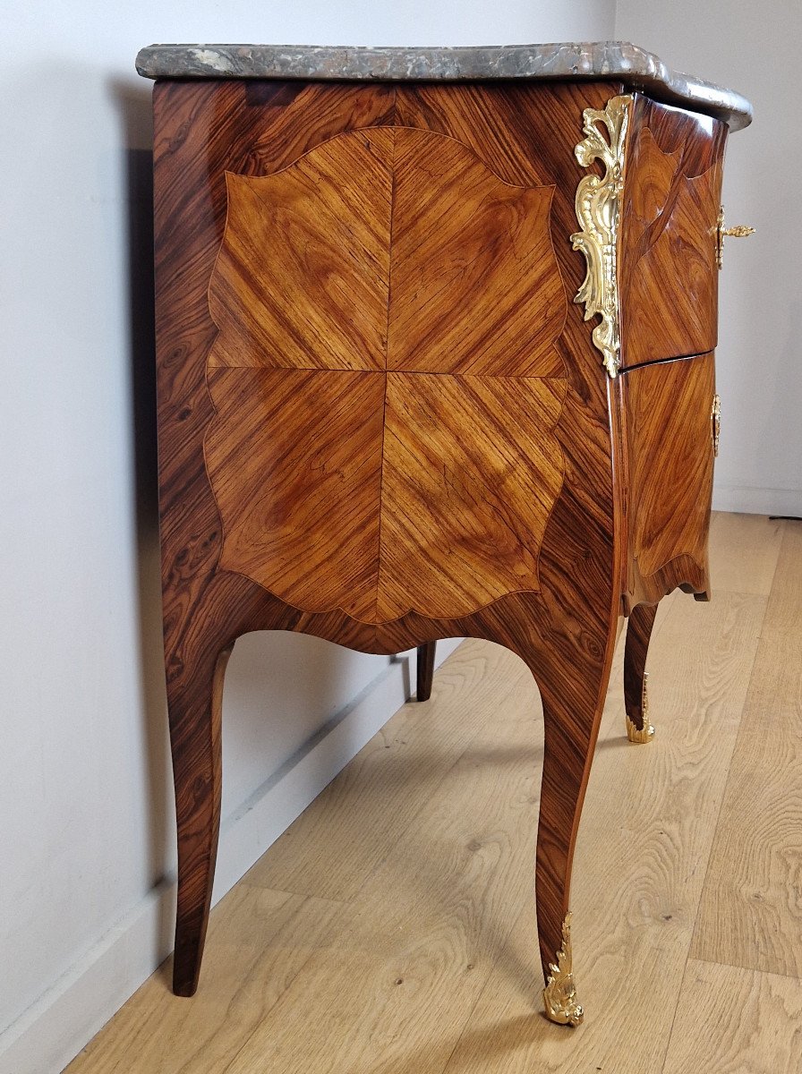 A Louis XV Commode Ormolu-mounted Kingwood, Tulipwood - Marquetry Stamped Christophe Wolff, Mid 18th C-photo-1