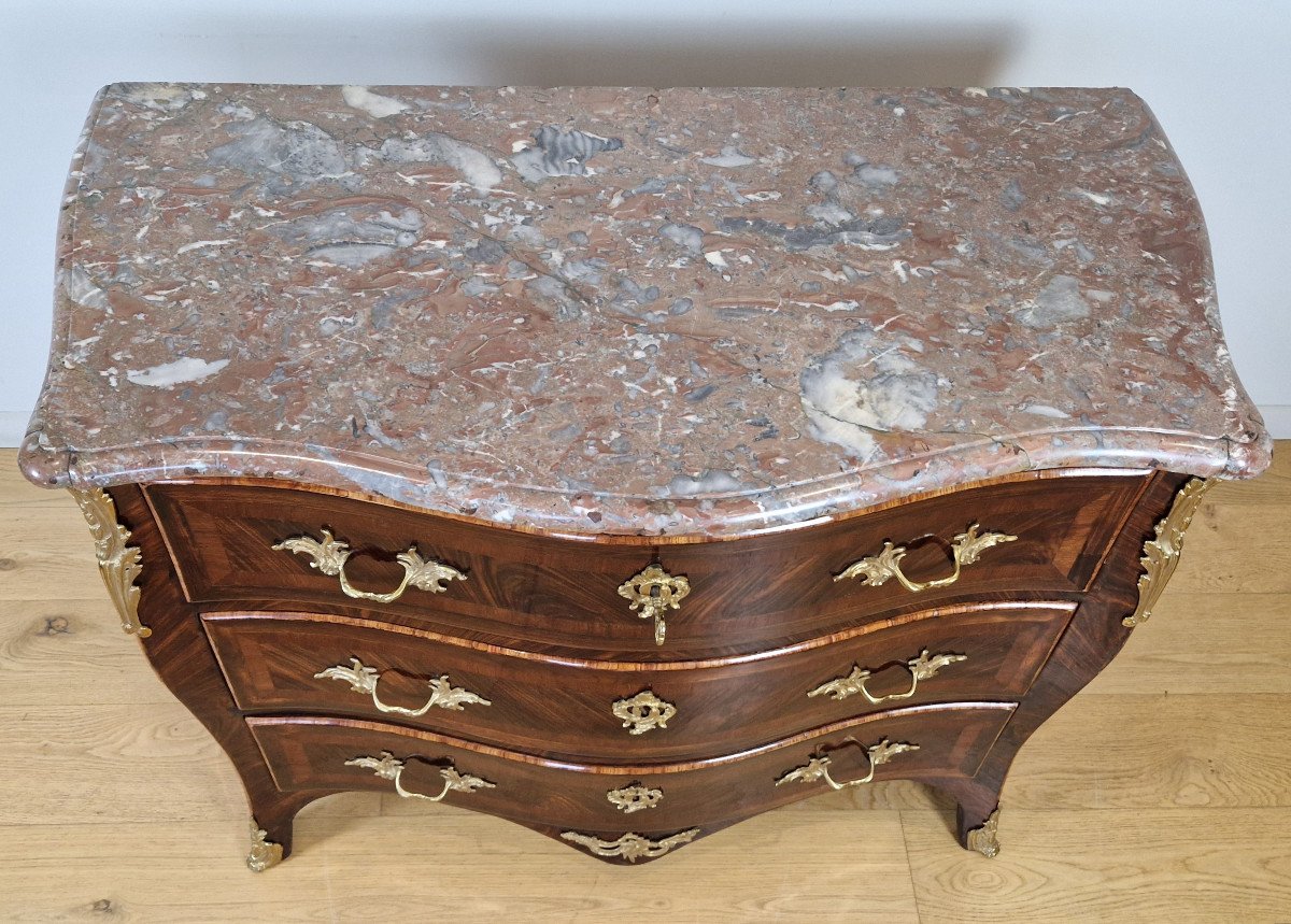 A Louis XV Chest Of Drawers Stamped Laurent-charles Birclet 18th-century.-photo-7