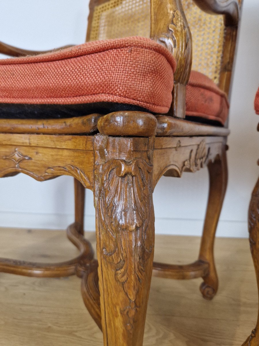 A Pair Of Regence Beechwood Armchairs Ealy 18th Century Circa 1720.-photo-5