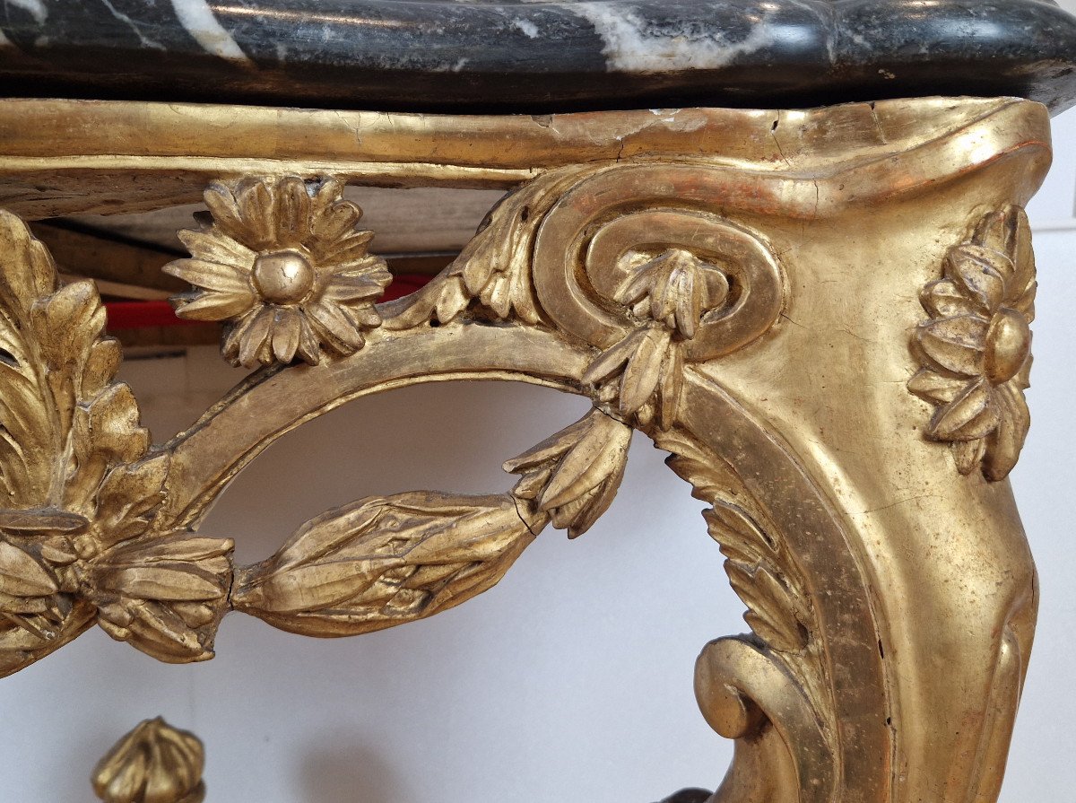  A Louis XV Giltwood Console, 18th Century  Circa 1760 Aix En Provence.-photo-4