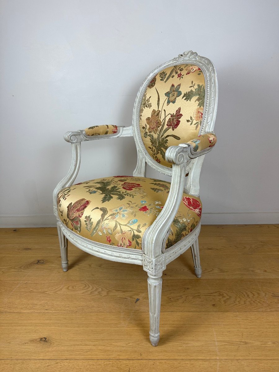 Jean-baptiste-claude Séné, Pair Of Louis XVI Armchairs Stamped I.b Sene-photo-5