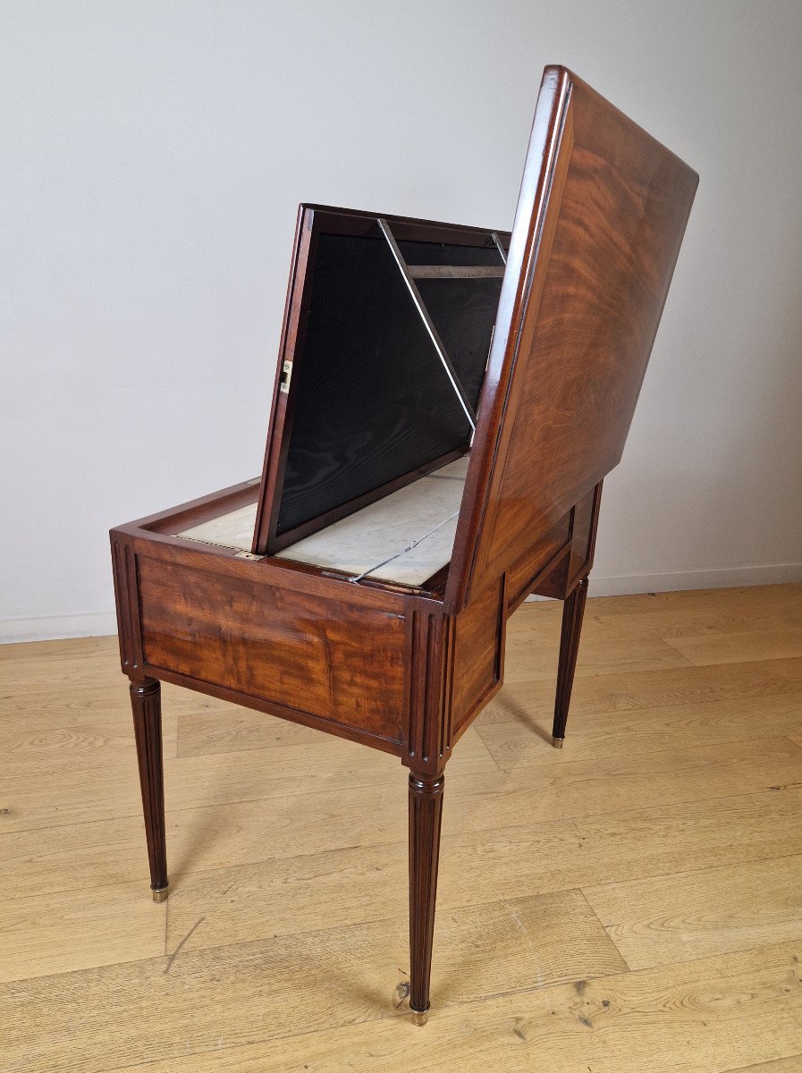 Bureau, Coiffeuse à Mécanisme D’époque Louis XVI Attribué à Caspar Schneider. -photo-3