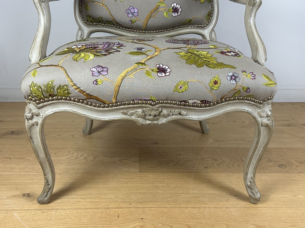 Claude-louis Burgat  - A Louis XV Armchairs  Stamped C-l Burgat 18th Century Circa 1750-1755-photo-4