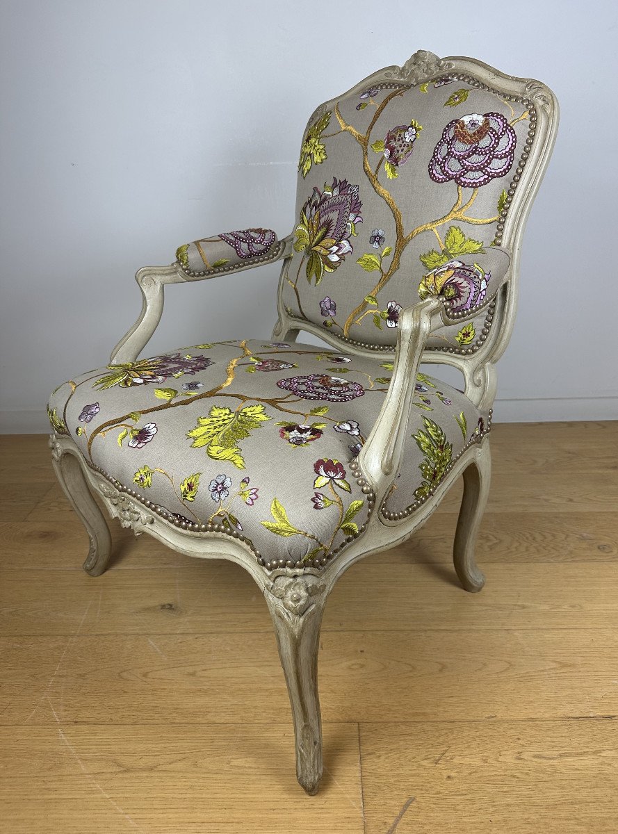 Claude-louis Burgat  - A Louis XV Armchairs  Stamped C-l Burgat 18th Century Circa 1750-1755-photo-2