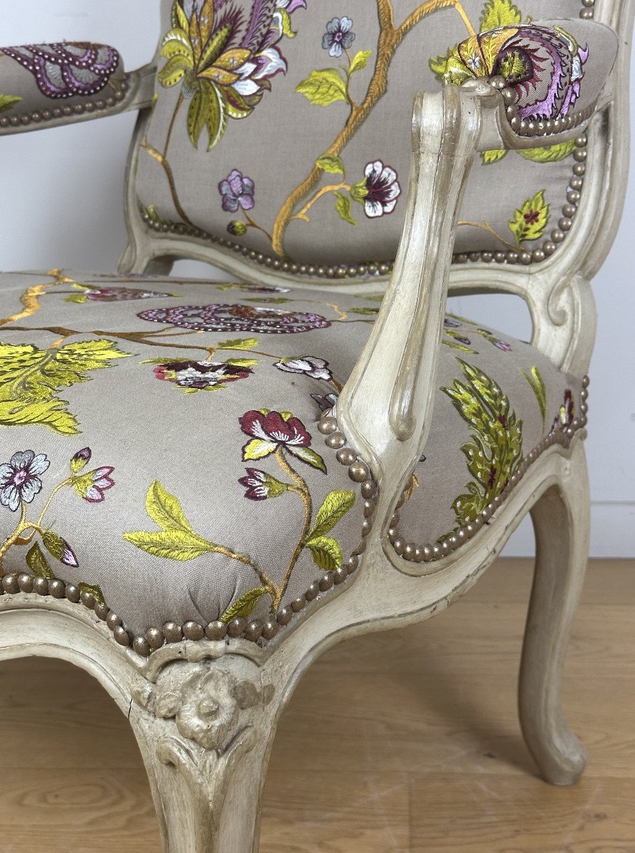 Claude-louis Burgat  - A Louis XV Armchairs  Stamped C-l Burgat 18th Century Circa 1750-1755-photo-6