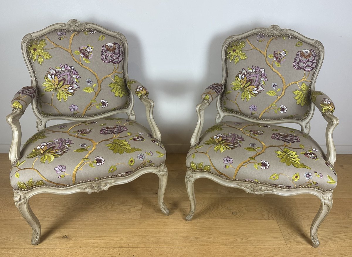 Claude-louis Burgat  - A Louis XV Armchairs  Stamped C-l Burgat 18th Century Circa 1750-1755