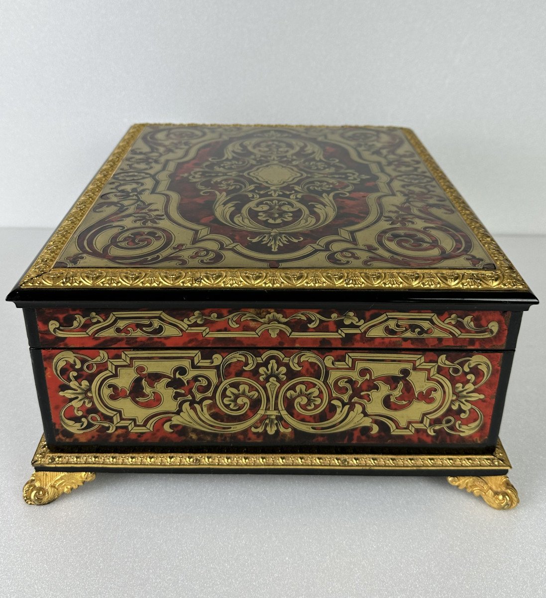 Grand Coffret En Marqueterie Boulle. -photo-3