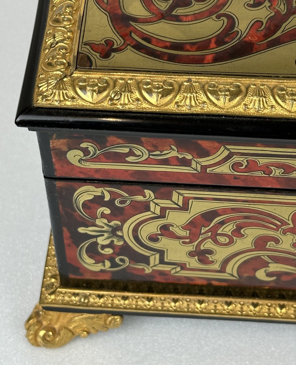 Grand Coffret En Marqueterie Boulle. -photo-2