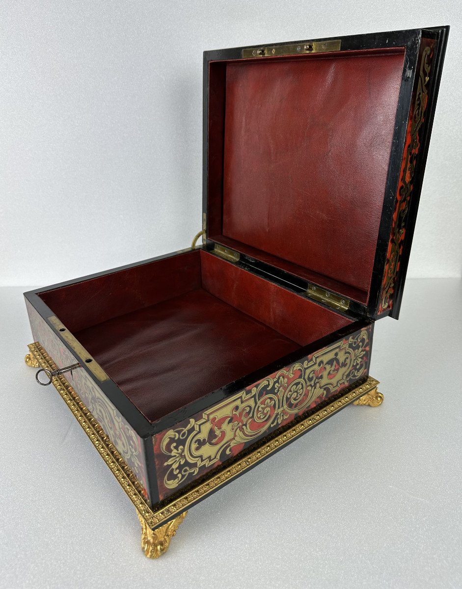 Grand Coffret En Marqueterie Boulle. -photo-7