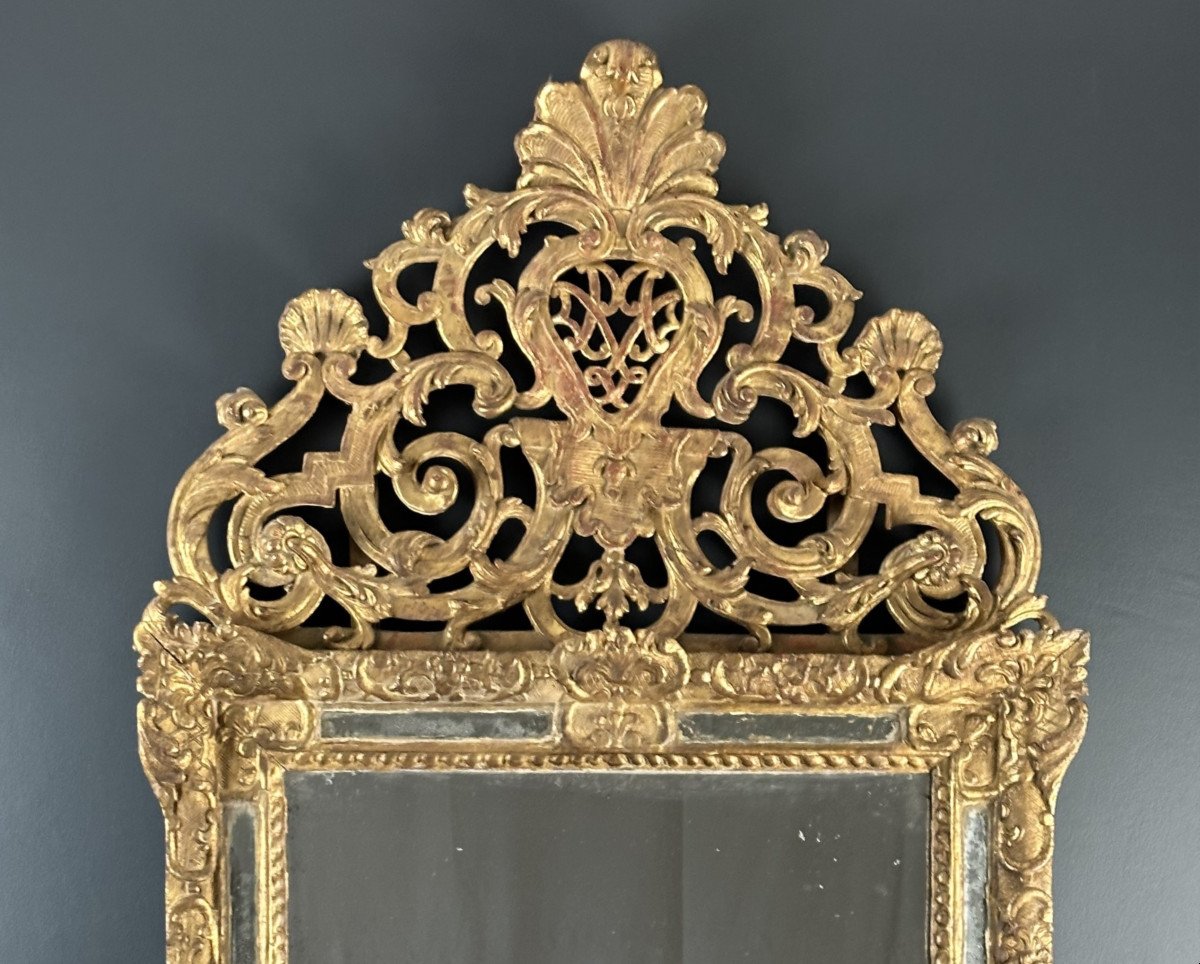Grand miroir d'époque Régence Vers 1715-photo-2
