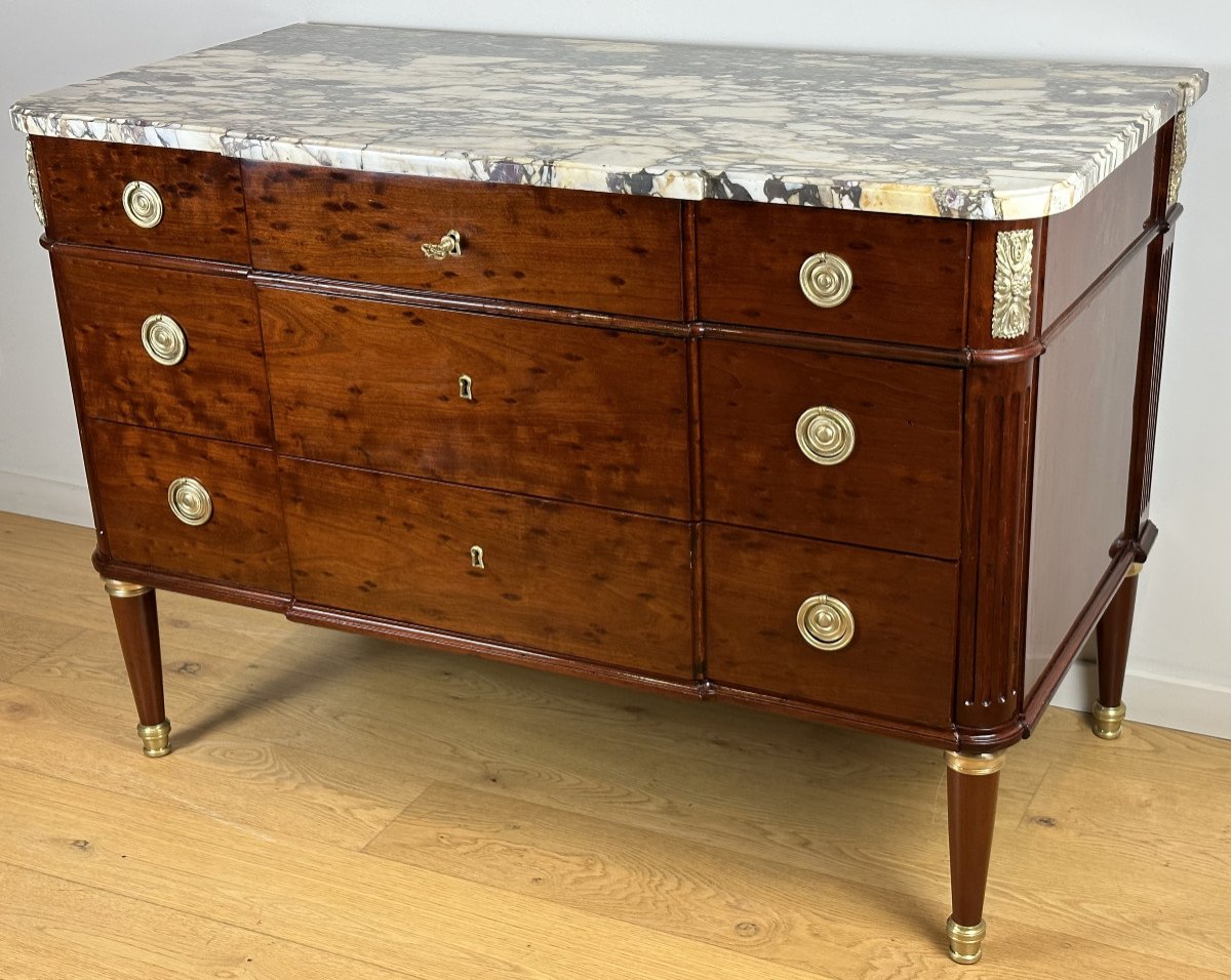 Jean-François Leleu Commode Louis XVI, Estampillée  J-F Leleu et George Kintz-photo-4