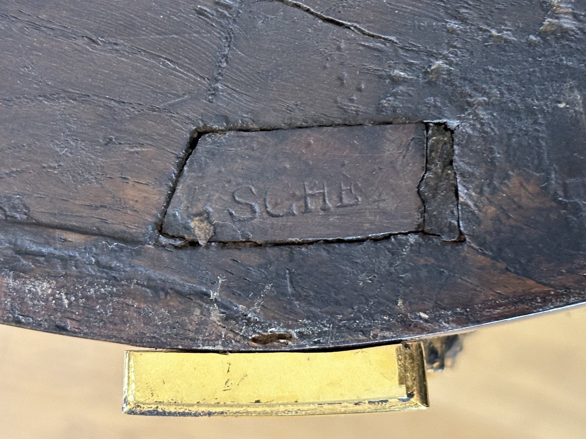 A Louis XVI Demi-lune  Chest Of Drawers  Stamped By Fidelys Schey, Late 18th Century.-photo-4