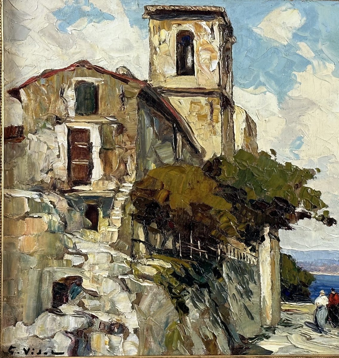 La Vieille église De L’assomption De Gassin golfe de Saint-Tropez- Gustave Vidal, 1895-1966 -photo-4