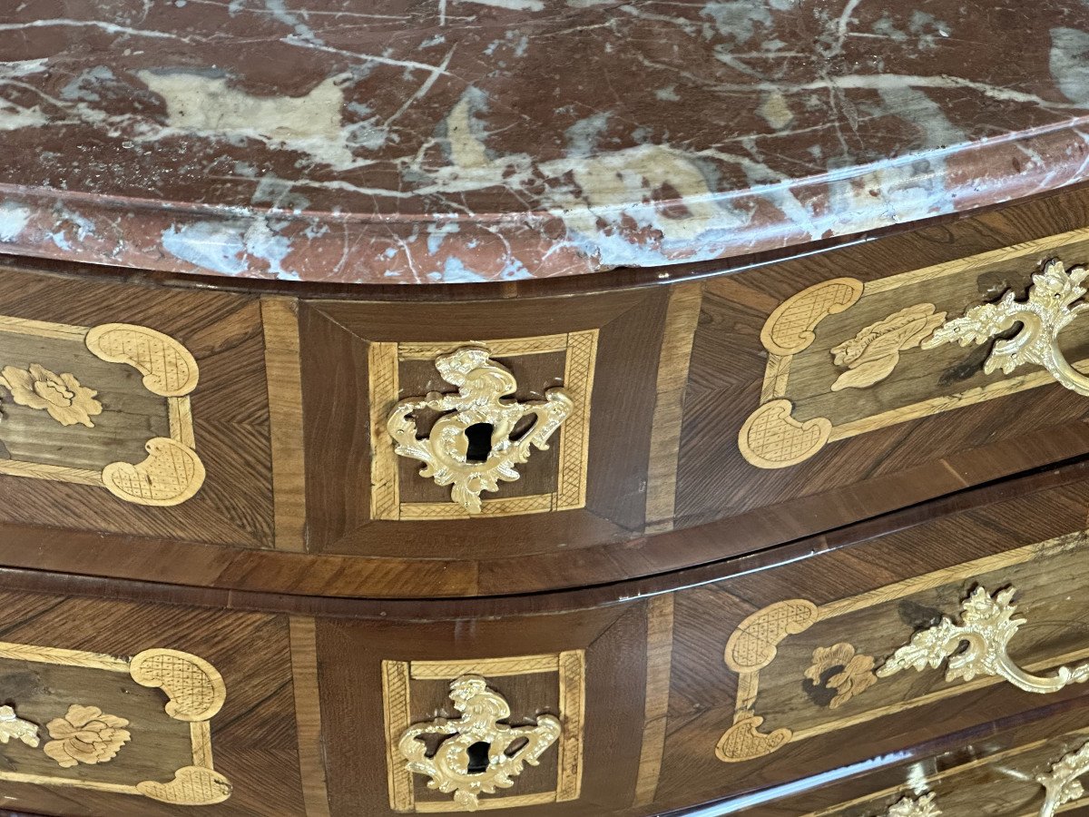 A Louis XV  Inlaid Commode 18th Century Circa 1745 -1750. -photo-6