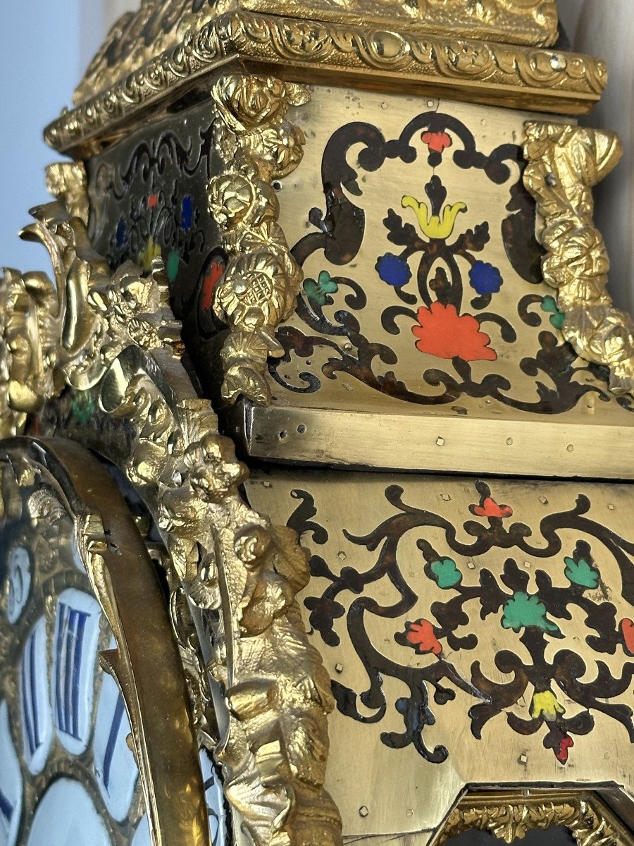 A Louis XV  Cartel In Five-color Boulle Marquetry. 18th Century Circa 1730 - 1740-photo-3