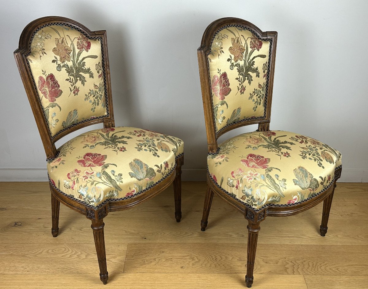 Paire de chaises  Louis XVI  de George Jacob Pour le duc de Penthièvre, Château De Chanteloup.-photo-2