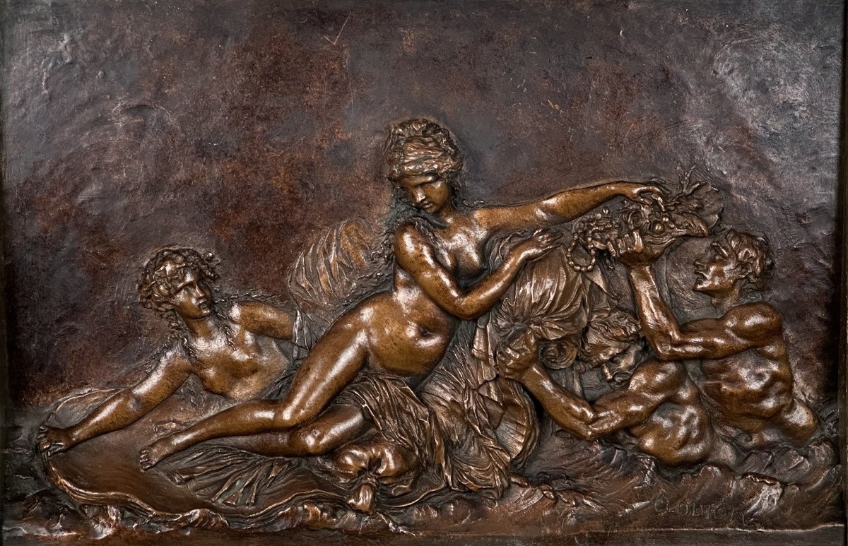 Clodion, Mythological Allegory Of The Nereids.-photo-2