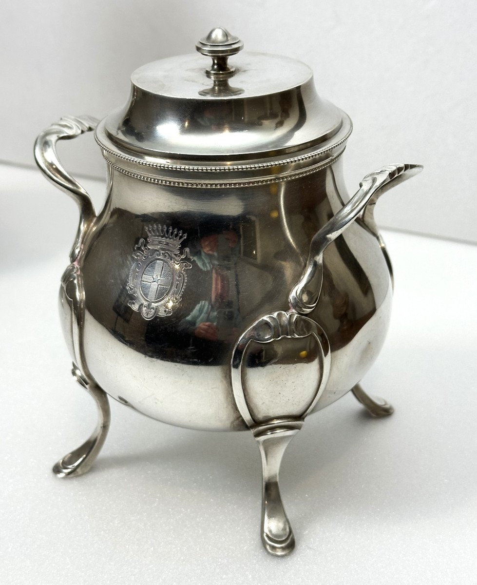 A Louis XVI Solid Silver Coffee Pot And Sugar Pot Lat 18th Century 1789 -photo-3