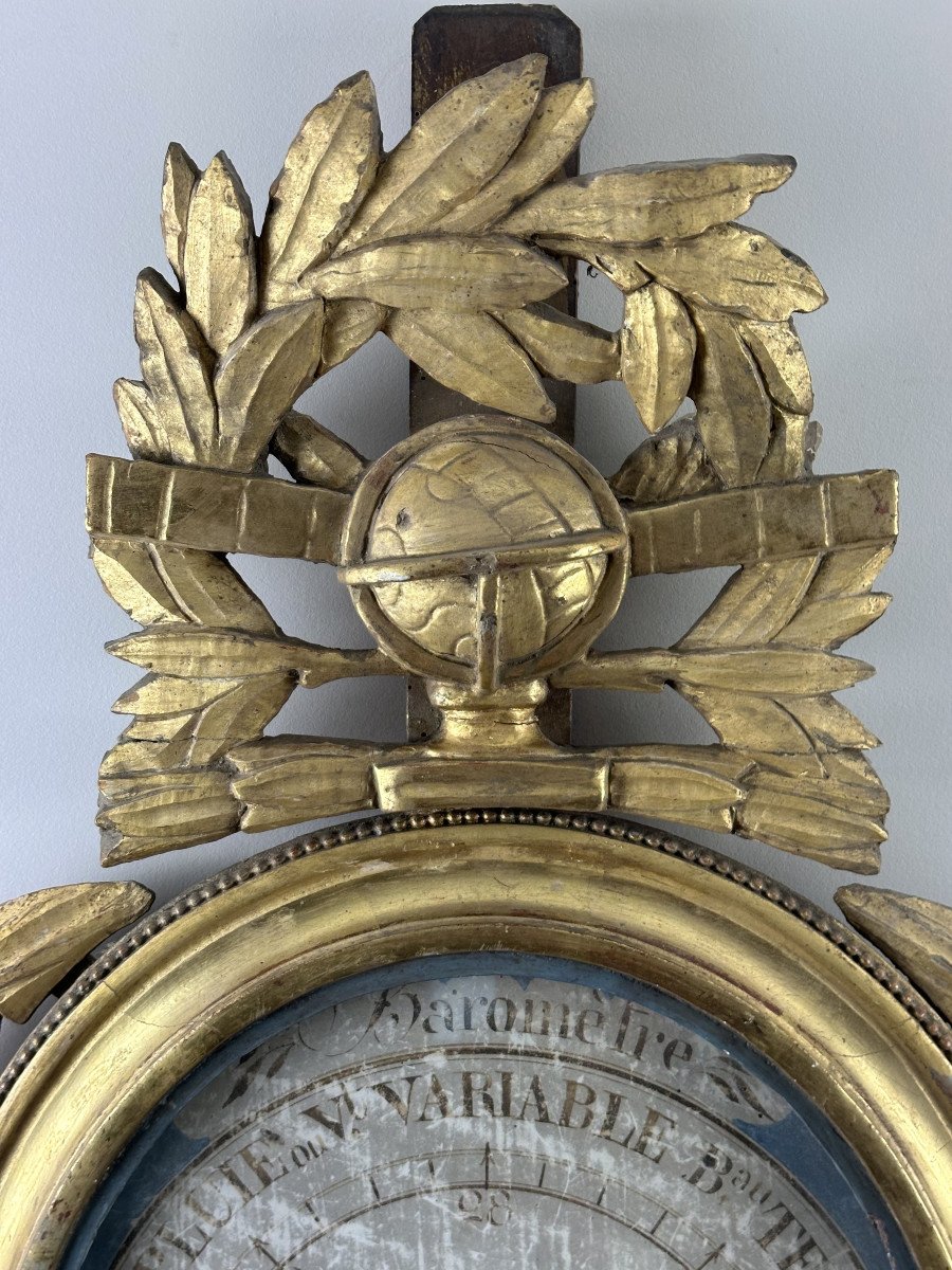 A Louis XVI Giltwood Barometer With Scientific Attributes, Neo-classical, Late 18th Century-photo-2
