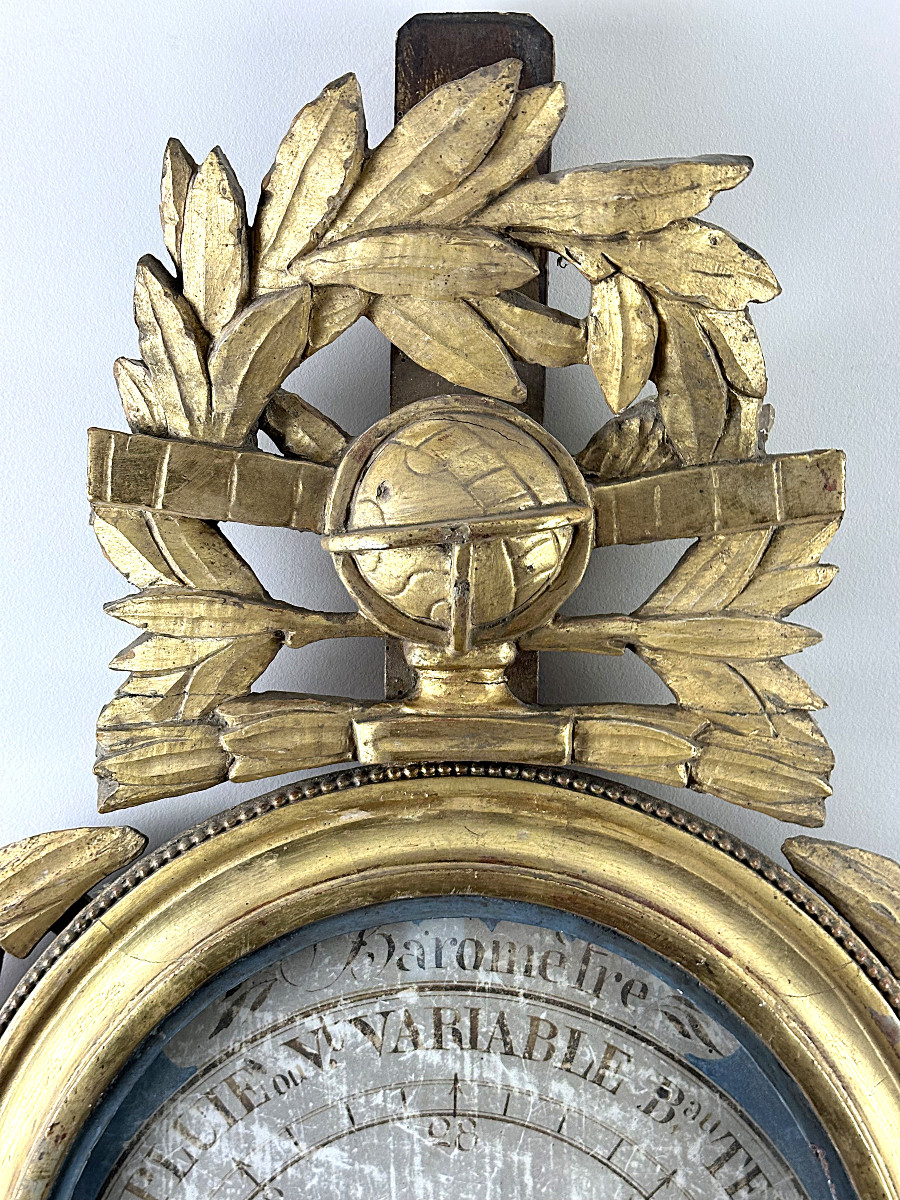 A Louis XVI Giltwood Barometer With Scientific Attributes, Neo-classical, Late 18th Century-photo-2