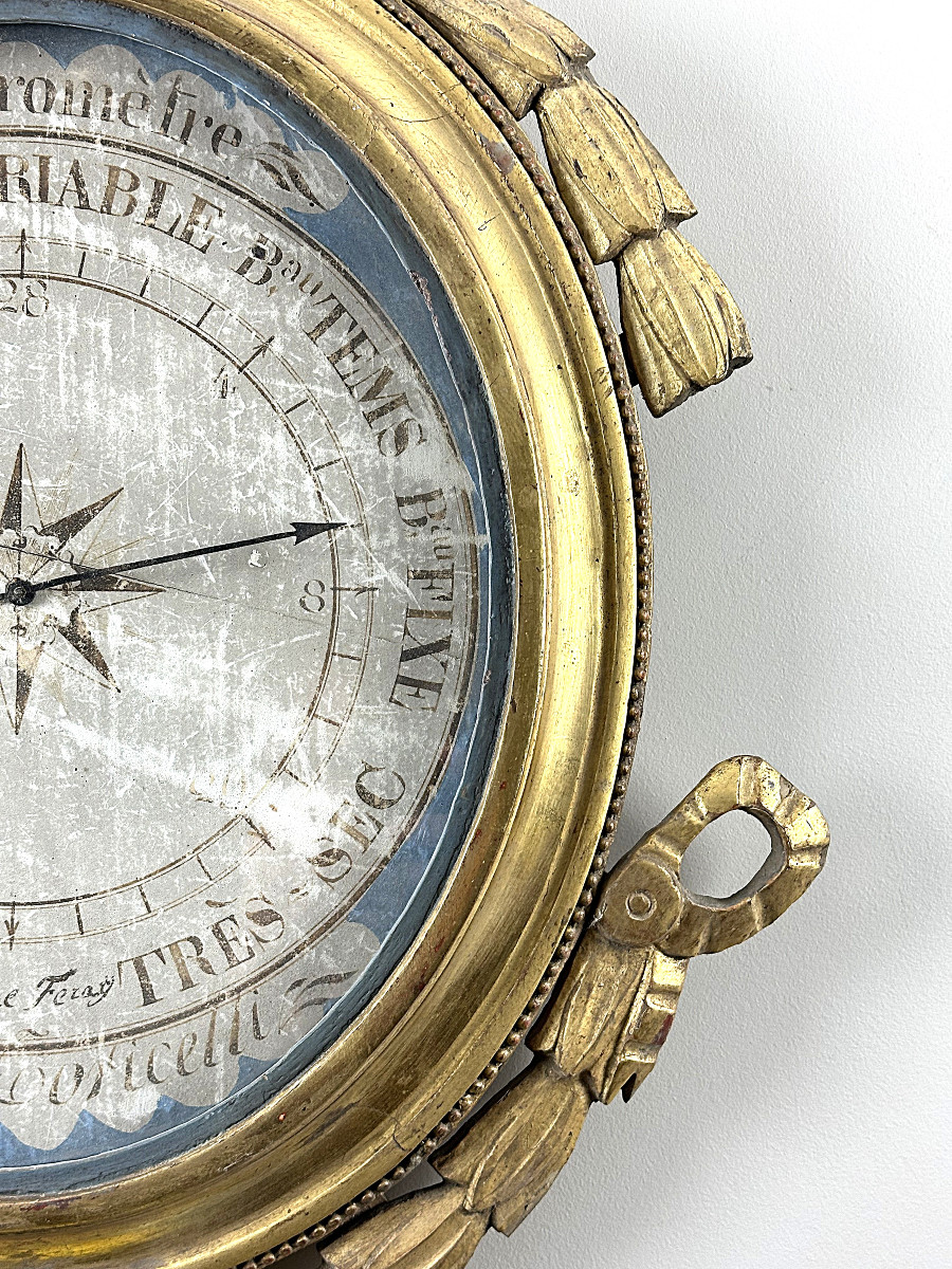 A Louis XVI Giltwood Barometer With Scientific Attributes, Neo-classical, Late 18th Century-photo-2