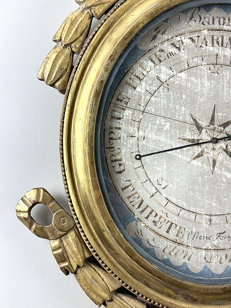 A Louis XVI Giltwood Barometer With Scientific Attributes, Neo-classical, Late 18th Century-photo-1