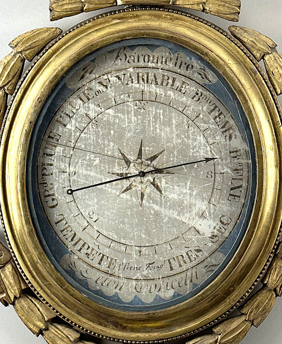 A Louis XVI Giltwood Barometer With Scientific Attributes, Neo-classical, Late 18th Century-photo-4