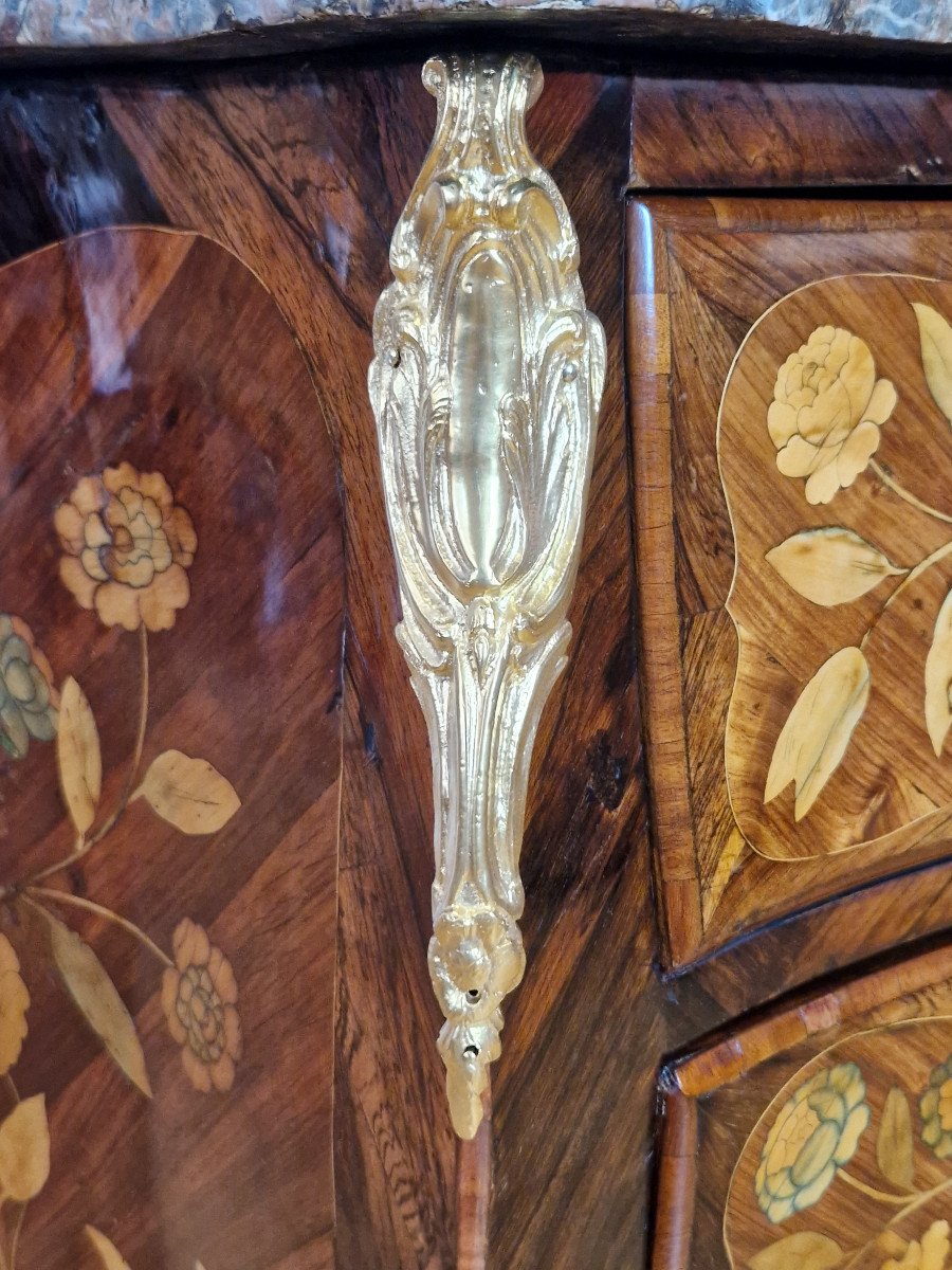 Commode D’entre Deux D’époque Louis XV En Marqueterie De Fleurs, Vers 1745-photo-7